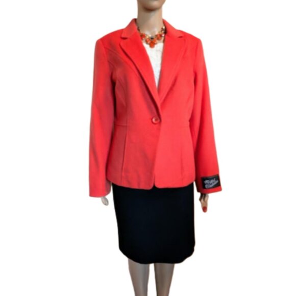 NWT Louben Canada Wool/Cashmere Orange Jacket Size 12 - Picture 7 of 9